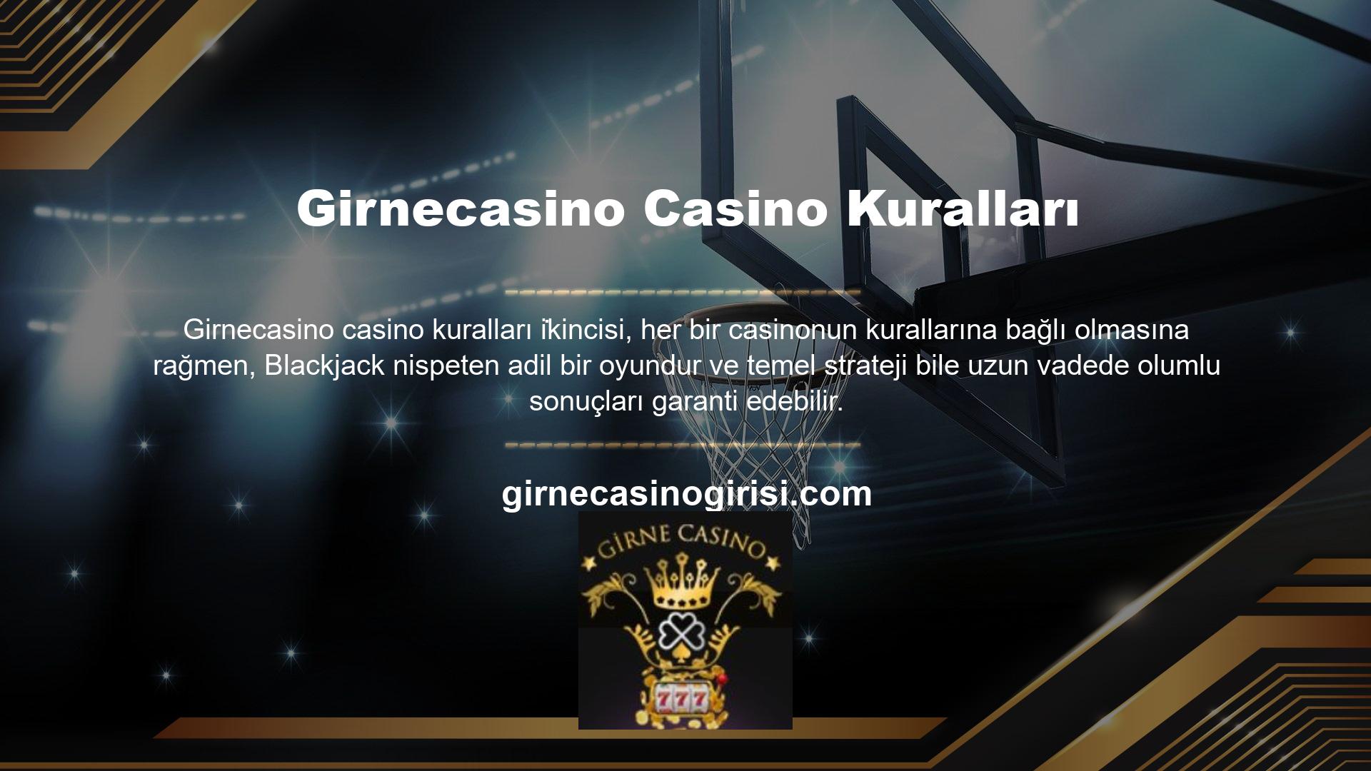 Her oyun Casino'nun avantajına göre özelleştirilir